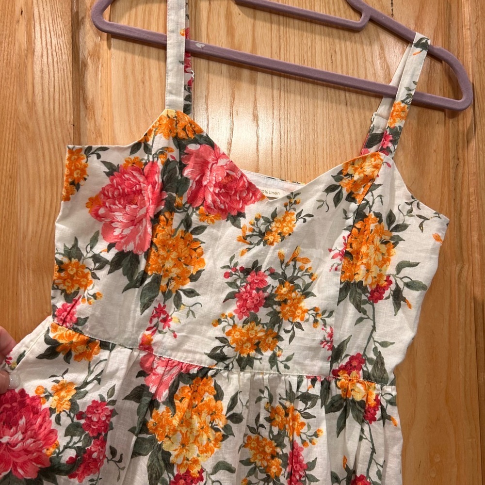 Cynthia Rowley Floral Linen Blend Dress Size 6 - Picture 10 of 15